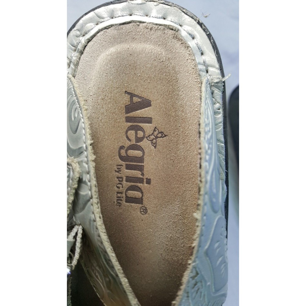 Algeria Women's Silver Creme Leather Mule Clogs  Shoes Size 36/5.5-6 US, - Picture 6 of 7